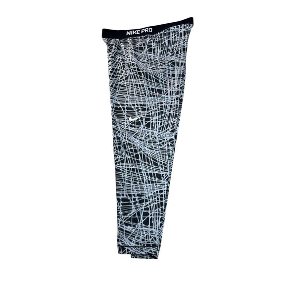 Nike Pro Cool Tracer Capri 3/4 Leggings Black Wolf White X-Large Active Workout - Picture 9 of 9